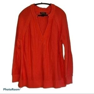 Eddie Bauer 100% Cotton V-Neck Sweater Pink Size 3X